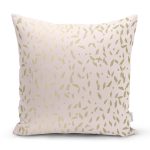 Pastel Zemin Üzerinde Gold Detaylı Geometrik Desenli Yastık Kırlent Kılıfı Realhomes