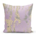 Pastel Zemin Üzerinde Gold Detaylı Geometrik Desenli Yastık Kırlent Kılıfı Realhomes