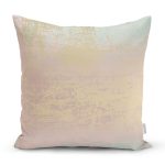 - 7989 - Realhomes Pastel Zemin Üzerinde Gold Detaylı Geometrik Desenli Yastık Kırlent Kılıfı Realhomes