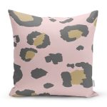 - 7990 - Realhomes Pastel Zemin Üzerinde Gold Detaylı Geometrik Desenli Yastık Kırlent Kılıfı Realhomes