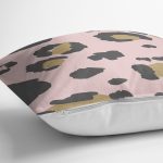 - 7990 - Realhomes Pastel Zemin Üzerinde Gold Detaylı Geometrik Desenli Yastık Kırlent Kılıfı Realhomes