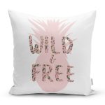 Beyaz Zemin Üzerinde Pastel Renkli Ananas Desenli Modern Yastık Kırlent Kılıfı Realhomes