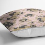 - 7996 - Realhomes Pastel Zemin Üzerinde Gold Detaylı Geometrik Desenli Yastık Kırlent Kılıfı Realhomes