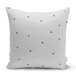 - 8005 - Realhomes Gri Zemin Üzerinde Puantiye Desenli Yastık Kırlent Kılıfı Realhomes