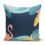 - 8011 - Realhomes Renkli Zeminli Pastel Yaprak Desenli Dijital Baskılı Modern Yastık Kırlent Kılıfı Realhomes