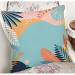 Beyaz Zemin Üzerinde Renkli Deniz Otu Desenli Dijital Baskılı Modern Yastık Kılıfı Realhomes