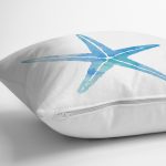 - 8019 - Realhomes  Beyaz Zemin Üzerinde Renkli Deniz Atı Desenli Dijital Baskılı Modern Yastık Kılıfı Realhomes