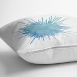 - 8021 - Realhomes Beyaz Zemin Üzerinde Renkli Deniz Salyangozu Desenli Yastık Kırlent Kılıfı Realhomes