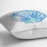 - 8023 - Realhomes Beyaz Zemin Üzerinde Renkli Deniz Otu Desenli Dijital Baskılı Modern Yastık Kılıfı Realhomes