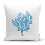 Beyaz Zemin Üzerinde Pastel Renkli Yaprak Desenli Modern Yastık Kırlent Kılıfı Realhomes