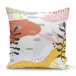 Renkli Zeminli Beyaz Puantiye Desenli Dijital Baskılı Modern Yastık Kırlent Kılıfı Realhomes