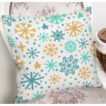 - 8035 - Realhomes Beyaz Zemin Üzerinde Renkli Geometrik Desenli Dijital Baskılı Modern Yastık Kılıfı Realhomes