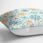 - 8035 - Realhomes Beyaz Zemin Üzerinde Renkli Geometrik Desenli Dijital Baskılı Modern Yastık Kılıfı Realhomes