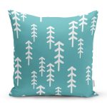 Beyaz Zemin Üzerinde Renkli Geometrik Desenli Dijital Baskılı Modern Yastık Kılıfı Realhomes