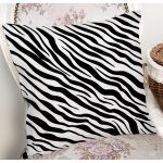 Beyaz Zeminli Siyah Zebra Desenli Dijital Baskılı Modern Yastık Kırlent Kılıfı Realhomes