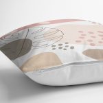 Beyaz Zemin Üzerinde Pastel Renkli Yaprak Desenli Modern Yastık Kırlent Kılıfı Realhomes