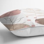 Beyaz Zemin Üzerinde Pastel Renkli Yaprak Desenli Modern Yastık Kırlent Kılıfı Realhomes