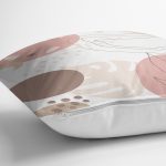 Beyaz Zemin Üzerinde Pastel Renkli Yaprak Desenli Modern Yastık Kırlent Kılıfı Realhomes