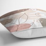 - 8051 - Realhomes Beyaz Zemin Üzerinde Pastel Renkli Yaprak Desenli Modern Yastık Kırlent Kılıfı Realhomes