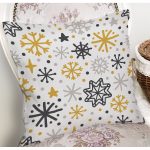 Beyaz Zemin Üzerinde Gold Detaylı Kartanesi Desenli Yastık Kırlent Kılıfı Realhomes