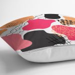 Beyaz Zemin Üzerinde Renkli Geometrik Desenli Dijital Baskılı Modern Yastık Kılıfı Realhomes