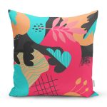 Renkli Zeminli Geometrik Desenli Dijital Baskılı Modern Yastık Kırlent Kılıfı Realhomes