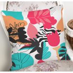 Beyaz Zemin Rengarenk Çiçek Desenli Dijital Baskılı Modern Yastık Kırlent Kılıfı Realhomes