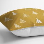 - 8067 - Realhomes  Renkli Zeminli Çam Ağacı Desenli Dijital Baskılı Modern Yastık Kırlent Kılıfı Realhomes