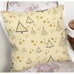 Renkli Zeminli Çam Ağacı Desenli Dijital Baskılı Modern Yastık Kırlent Kılıfı Realhomes