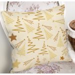 - 8075 - Realhomes Renkli Zeminli Çam Ağacı Desenli Dijital Baskılı Modern Yastık Kırlent Kılıfı Realhomes