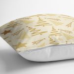 - 8075 - Realhomes Renkli Zeminli Çam Ağacı Desenli Dijital Baskılı Modern Yastık Kırlent Kılıfı Realhomes