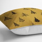 Renkli Zeminli Çam Ağacı Desenli Dijital Baskılı Modern Yastık Kırlent Kılıfı Realhomes