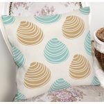 - 8081 - Realhomes Renkli Zeminli Deniz Kabuğu Desenli Dijital Baskılı Modern Yastık Kırlent Kılıfı Realhomes