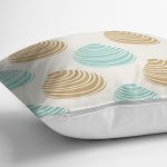 - 8081 - Realhomes Renkli Zeminli Deniz Kabuğu Desenli Dijital Baskılı Modern Yastık Kırlent Kılıfı Realhomes