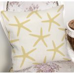 - 8083 - Realhomes Renkli Zeminli Deniz Yıldızı Desenli Dijital Baskılı Modern Yastık Kırlent Kılıfı Realhomes