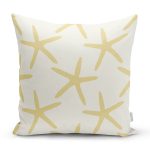 - 8083 - Realhomes Renkli Zeminli Deniz Yıldızı Desenli Dijital Baskılı Modern Yastık Kırlent Kılıfı Realhomes