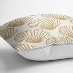 Renkli Zeminli Deniz Kabuğu Desenli Dijital Baskılı Modern Yastık Kırlent Kılıfı Realhomes