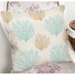 - 8085 - Realhomes Renkli Zeminli Deniz Otu Desenli Dijital Baskılı Modern Yastık Kırlent Kılıfı Realhomes