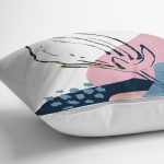 - 8087 - Realhomes Rengarenk Zemin Üzerinde Pastel Desenli Çiçek Motifli Modern Yastık Kırlent Kılıfı Realhomes