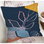 Rengarenk Zemin Üzerinde Pastel Desenli Çiçek Motifli Modern Yastık Kırlent Kılıfı Realhomes