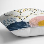 Beyaz Zemin Üzerinde Çiçek Desenli Dijital Baskılı Modern Yastık Kırlent Kılıfı Realhomes