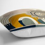 Renkli Zemin Üzerinde Yaprak Desenli Dijital Baskılı Modern Yastık Kırlent Kılıfı Realhomes