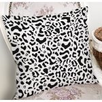 - 8102 - Realhomes Beyaz Zemin Üzerinde Siyah Renkli Geometrik Çizim Modern Yastık Kırlent Kılıfı Realhomes