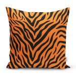 Renkli Zemin Üzerinde Siyah Zebra Motifli Yastık Kırlent Kılıfı Realhomes