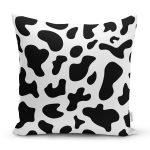 Beyaz Zeminli Siyah Geometrik Desenli Dijital Baskılı Modern Yastık Kırlent Kılıfı Realhomes