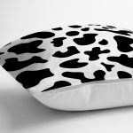 Beyaz Zeminli Siyah Geometrik Desenli Dijital Baskılı Modern Yastık Kırlent Kılıfı Realhomes