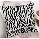 - 8105 - Realhomes Beyaz Zeminli Siyah Geometrik Desenli Dijital Baskılı Modern Yastık Kırlent Kılıfı Realhomes