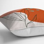 Pastel Zemin Üzerinde Yaprak Desenli Dijital Baskılı Modern Yastık Kırlent Kılıfı Realhomes