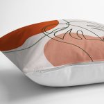 - 8118 - Realhomes Pastel Zemin Üzerinde Yaprak Desenli Dijital Baskılı Modern Yastık Kırlent Kılıfı Realhomes