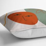 Pastel Zemin Üzerinde Yaprak Desenli Dijital Baskılı Modern Yastık Kırlent Kılıfı Realhomes